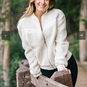 COPY - Zyia White Flying V Fleece Jacket